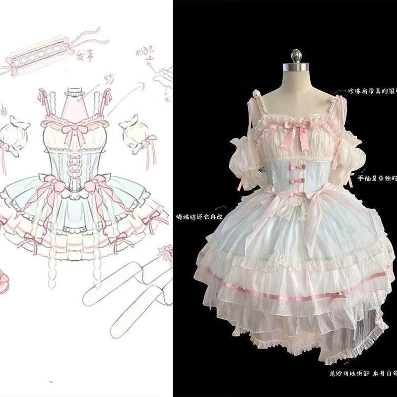 伊魅儿原创设计芭蕾风lolita连衣裙洛丽塔公主优雅裙jsk