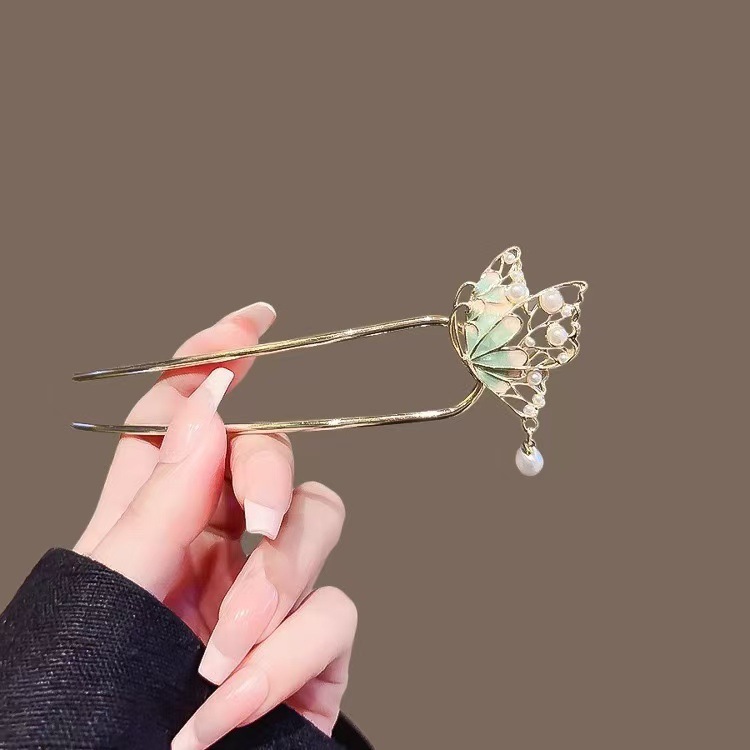 新中式蝴蝶流苏发簪女古风
