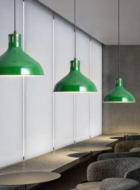 吊灯创意个性艺术绿色复古怀旧工业风铁艺火锅店仿古餐厅吧台灯罩