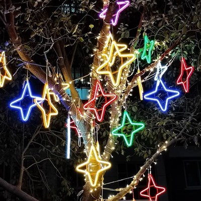 星星月亮造型灯led树木亮化户外防水工程挂件柔性灯带装饰彩灯