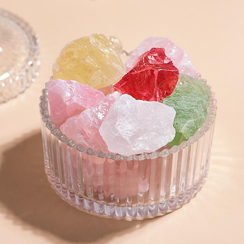 天然粉水晶原石无火香薰扩香石摆件马粉粉晶碎石标本芙蓉石桃花石