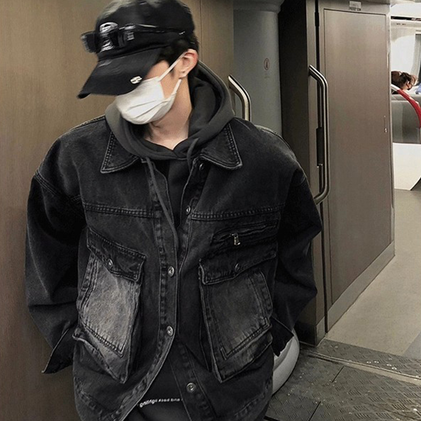 美式复古水洗翻领美式飞行员牛仔加厚保暖夹克春秋男生工装外套