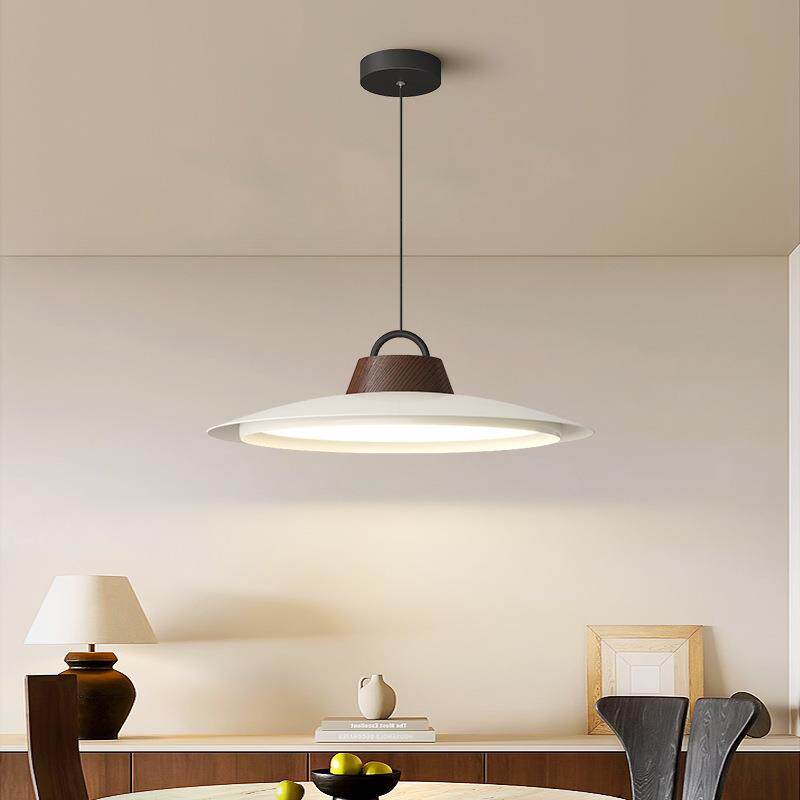 渔夫帽餐厅吊灯中古风创意吧台饭厅灯饰设计师简约个性胡桃木灯具