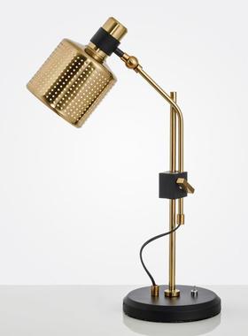 后现代简约创意台灯客厅卧室床头灯美式复古书房设计师金色台灯