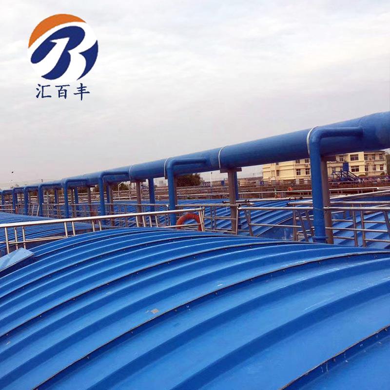 污水池耐酸玻璃钢通风管道DN400废气除臭有机玻璃钢风管安装