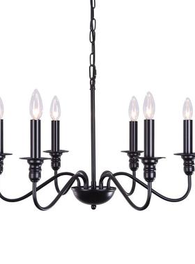 爆款美式复古工业吊灯客厅灯个性创意黑色吊灯餐厅灯卧室灯