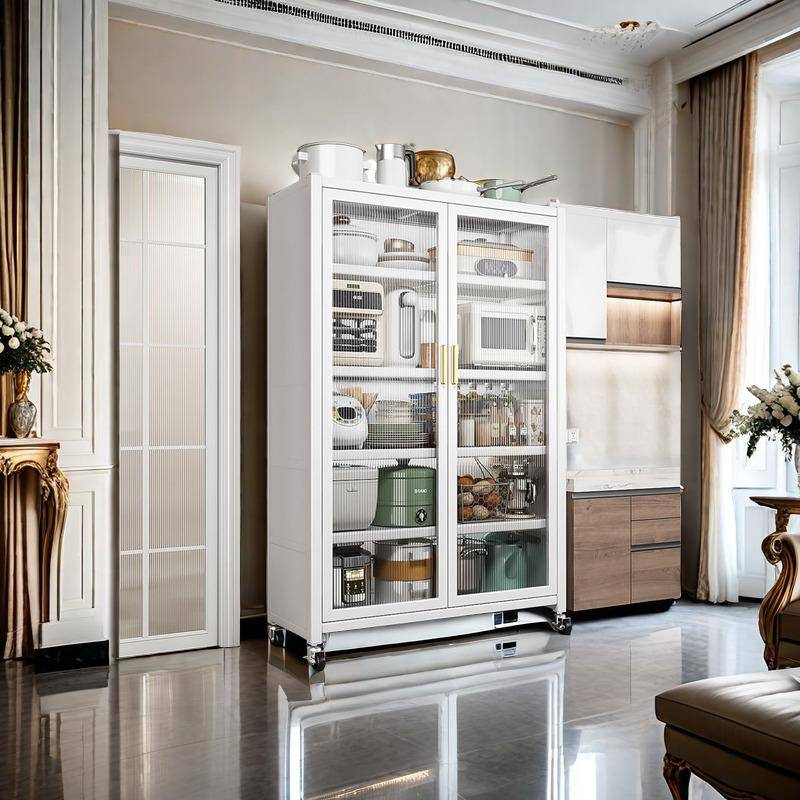 厨房置物架落地多层家用微波炉收纳柜子多功能碗餐边柜橱柜储物柜