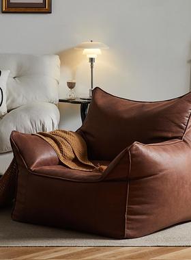 9W复古单人沙发客厅小户型布艺转角懒人沙发可躺可睡休闲沙发