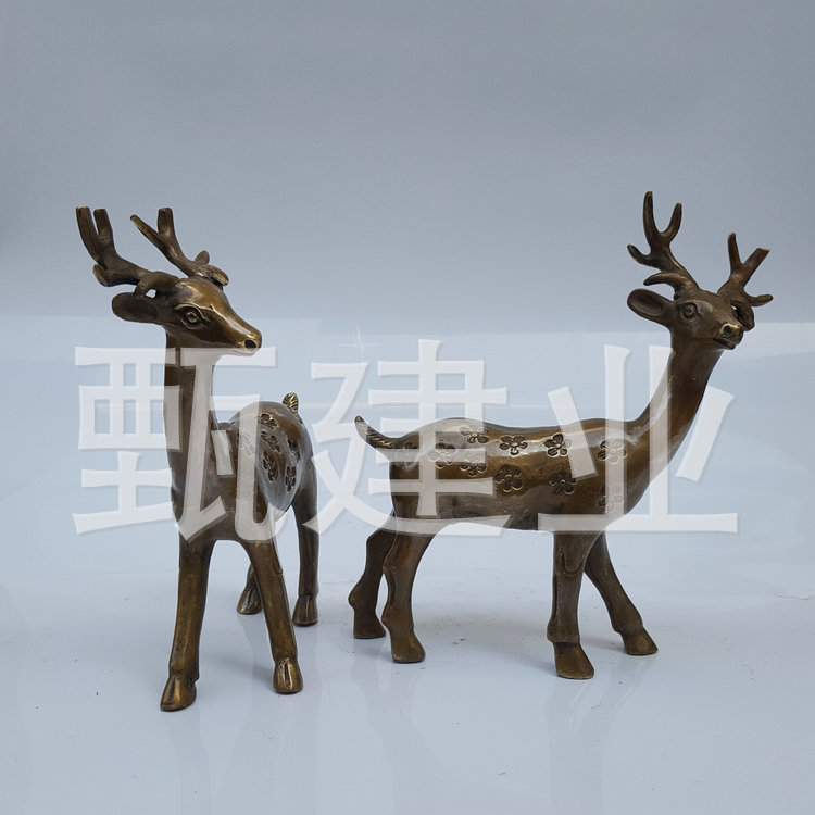 供应纯铜小梅花鹿 金属工艺品居家办公桌面装饰摆件动物雕塑