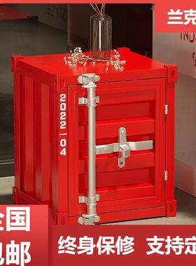 铁艺床头柜储物柜小柜子工业风创意做集装箱床边复古收纳柜家具