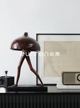 中古复古抽象雕塑人物摆件客厅玄关书房样板房办公室柜台家居饰品