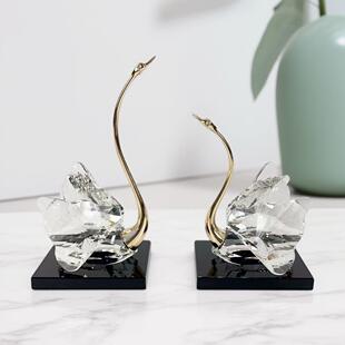 轻奢法式天鹅对视摆件样板间售楼处玄关客厅桌面电视柜软装饰品