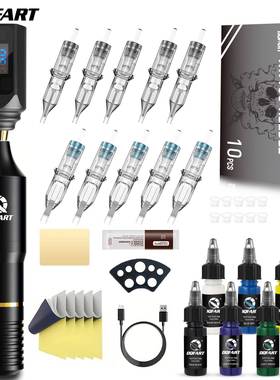 爆款DQFART无线纹身套装纹身笔套件纹身一体机刺青纹身机工具