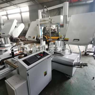 滕科机床大型双立柱龙门GB42100卧式金属带锯床数控锯床