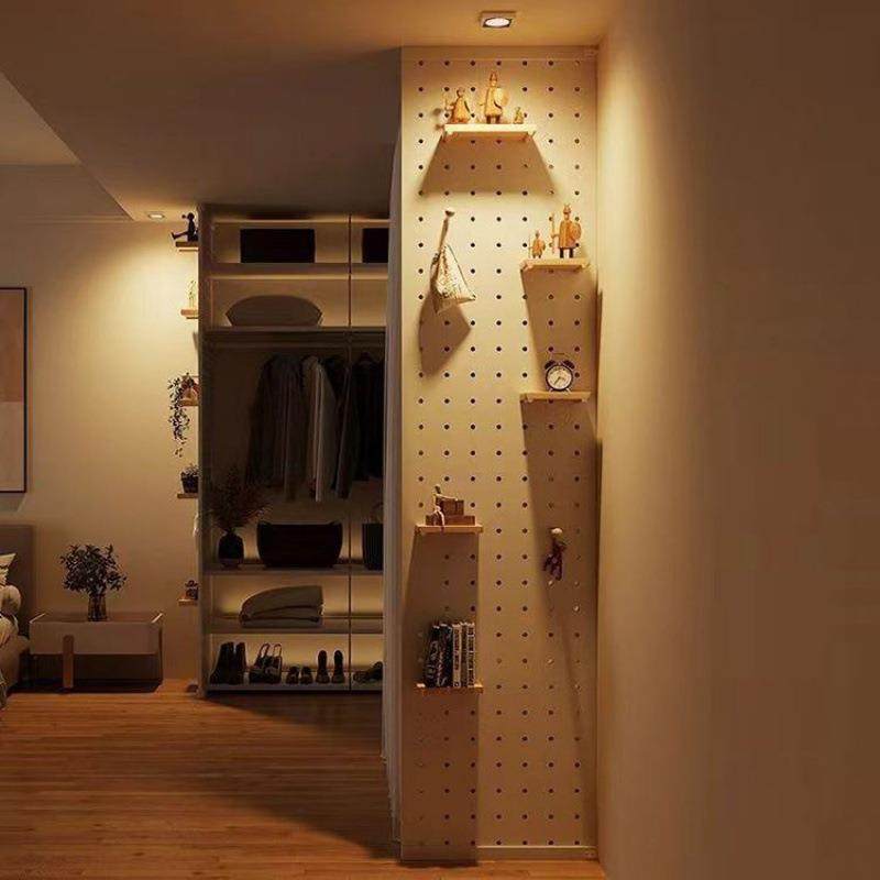 金属衣柜侧墙实木屏风隔断北欧客厅卧室入户玄关立柱洞洞板置物架
