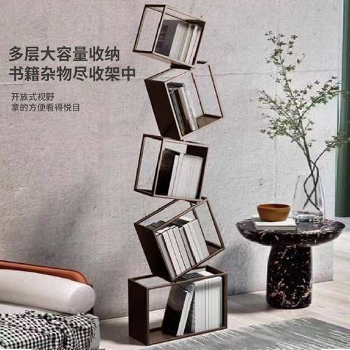 异形网红转角立式书架落地置物架子简约客厅铁艺角落书架家居装饰