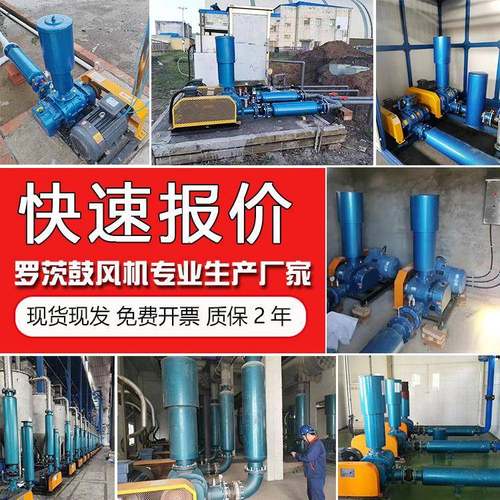 水产养殖三叶罗茨鼓风机大功率气力输送罗茨真空泵特殊气体输送