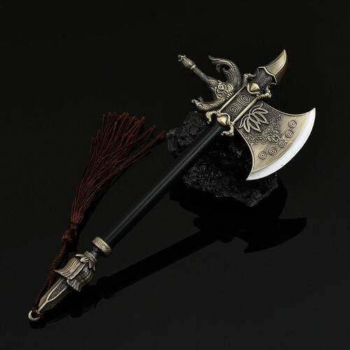 古冷兵器二郎显圣真君杨戬开山斧全金属模型摆件合金手