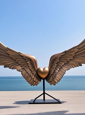 户外拍照打卡天使翅膀云朵座椅发光玻璃钢雕塑大摆件景区公园商场