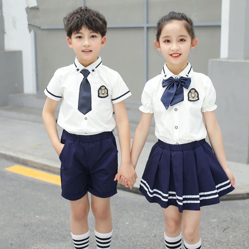 幼儿园园服大班毕业服夏季纯棉套装小学生夏装校服英伦风儿童班服