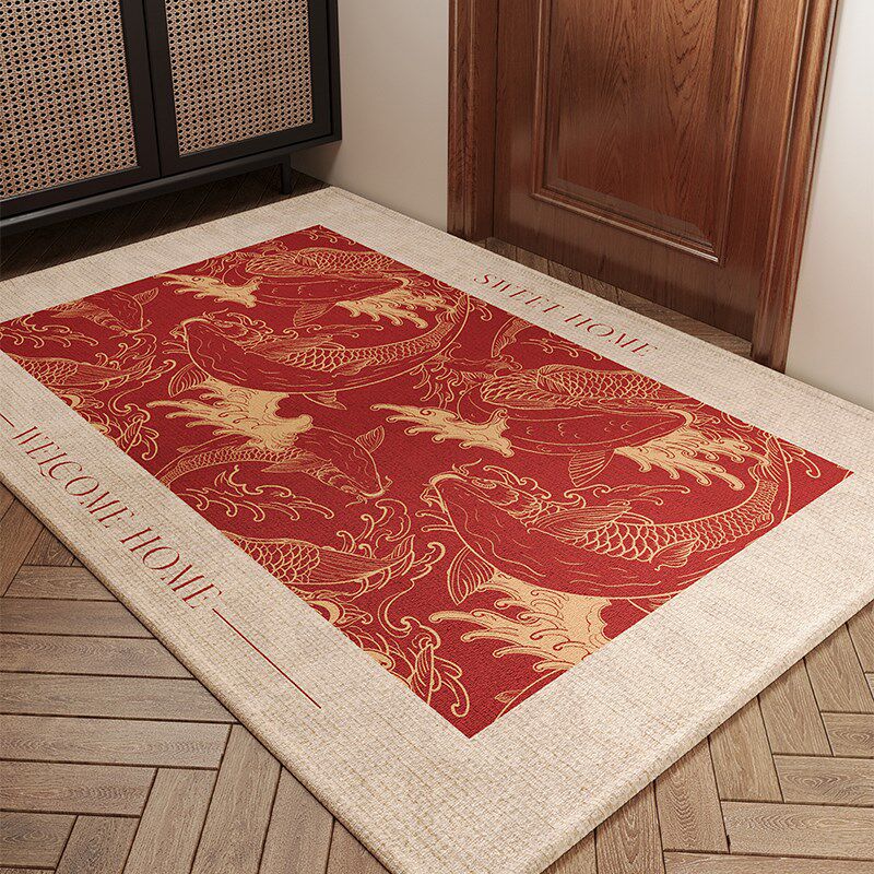 红色入户门地垫大门口进门脚垫新春喜庆玄关室内防滑地毯蛇年门垫,居家布艺,入户地垫,淘宝优惠券,粉丝福利购,淘宝优惠卷