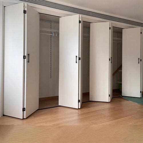 实木折叠门定制推拉门现代简约卧室门衣柜门隐形隔断门室内吊轨门