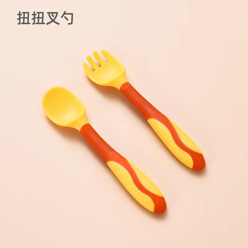 宝宝勺子学吃饭训练勺1一2岁婴儿自主进食弯头辅食勺儿童餐具