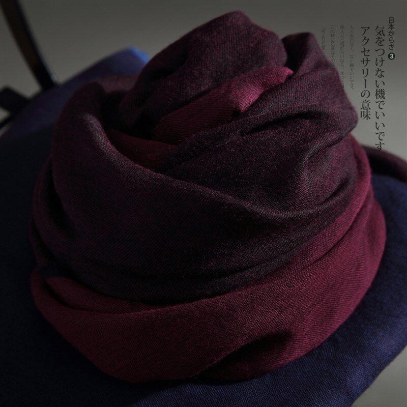 入手即化!日系百搭纯红色蓝色麻围巾男女春夏秋冬季超大披肩