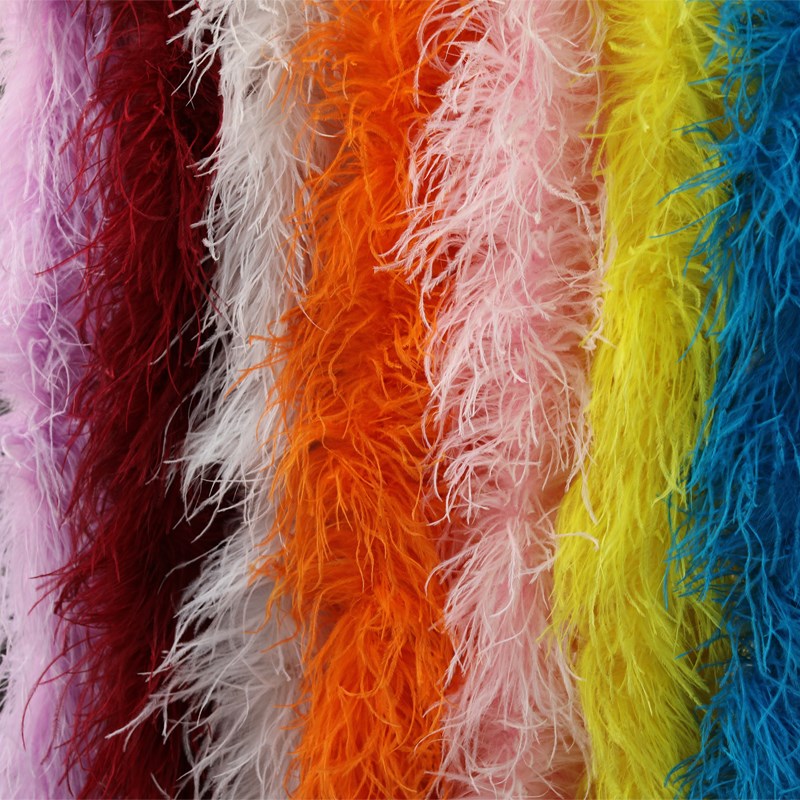 鸵鸟毛条1-6层加厚羽毛绒条舞台走秀表演服装拖尾装饰羽毛围巾