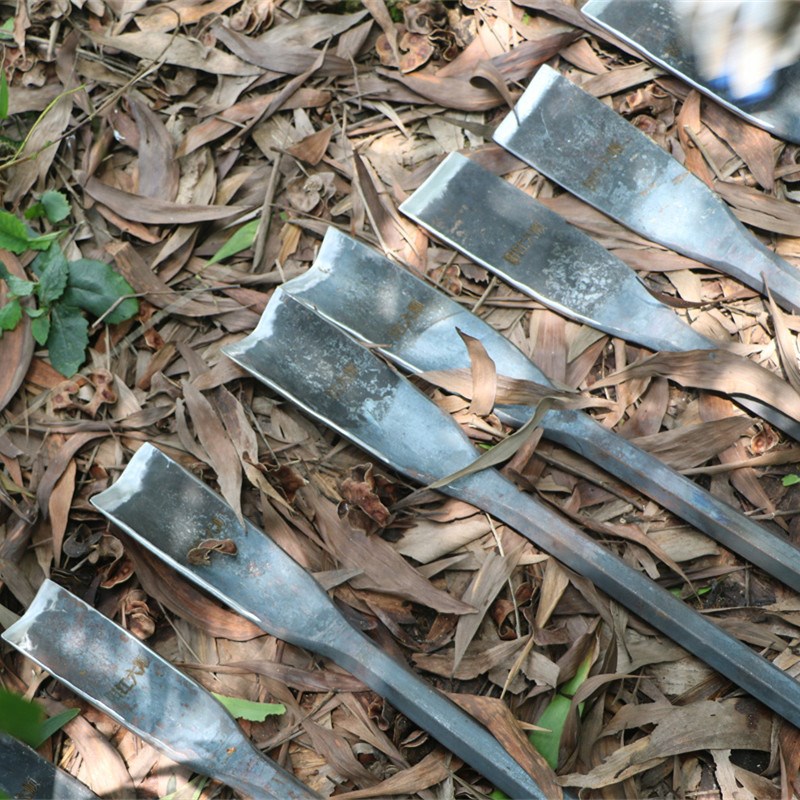 加厚尖凿一体锻打弹簧钢铲铁镐挖洞铲园林工具方头铁锹除雪可定制