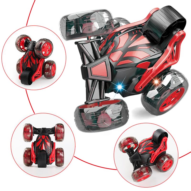 遥控汽车翻斗车翻滚特技车玩具高速赛车越野车灯光音乐男孩六一节