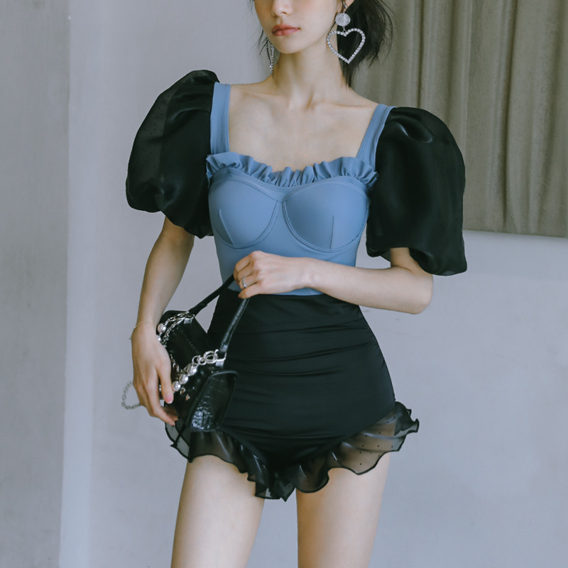 爱和被爱-W小调连体遮肚显瘦保守爱心游泳衣泳装海边温泉女新款