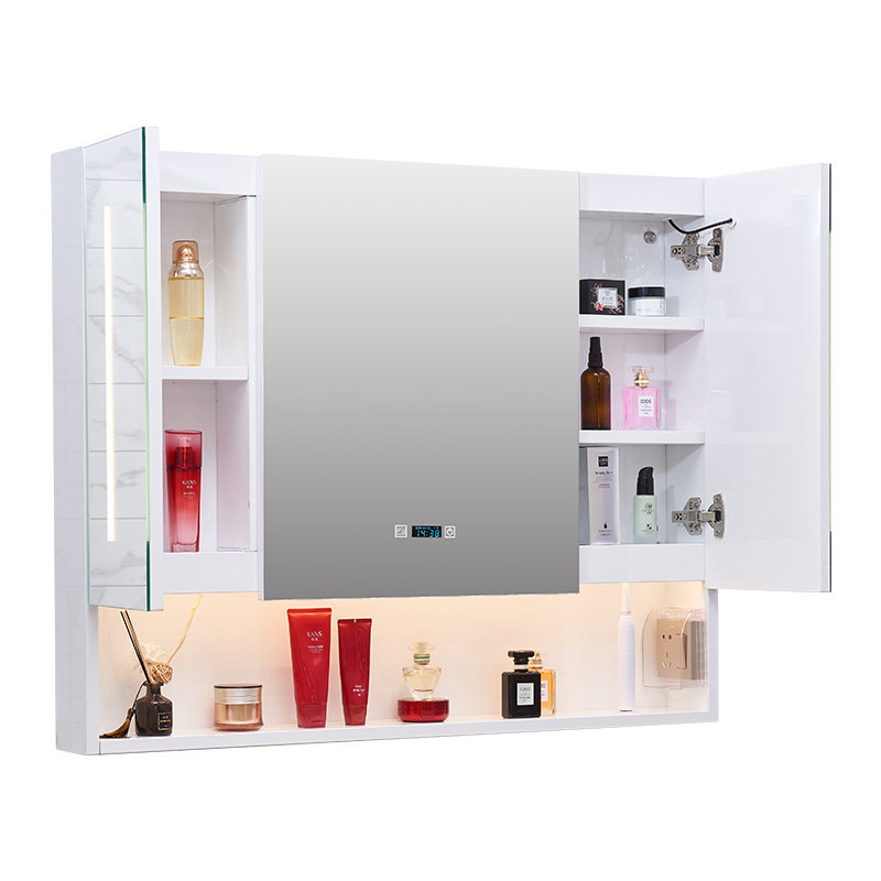 白色智能镜柜不锈钢浴室收纳镜箱洗手卫生间壁挂墙式除雾单独镜柜