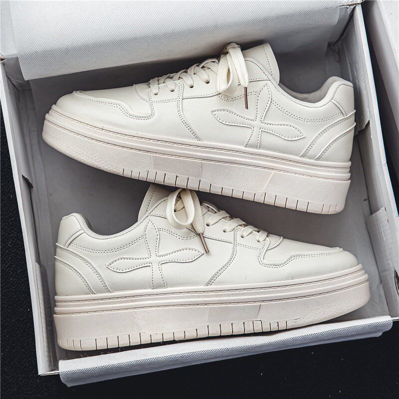 松糕鞋男春秋新款厚底增高鞋子百搭潮男小白鞋时R尚低帮男休闲板