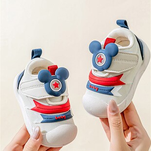 采购产品学步鞋,春季和秋季婴儿鞋,网状防滑透气儿童功能鞋,男孩