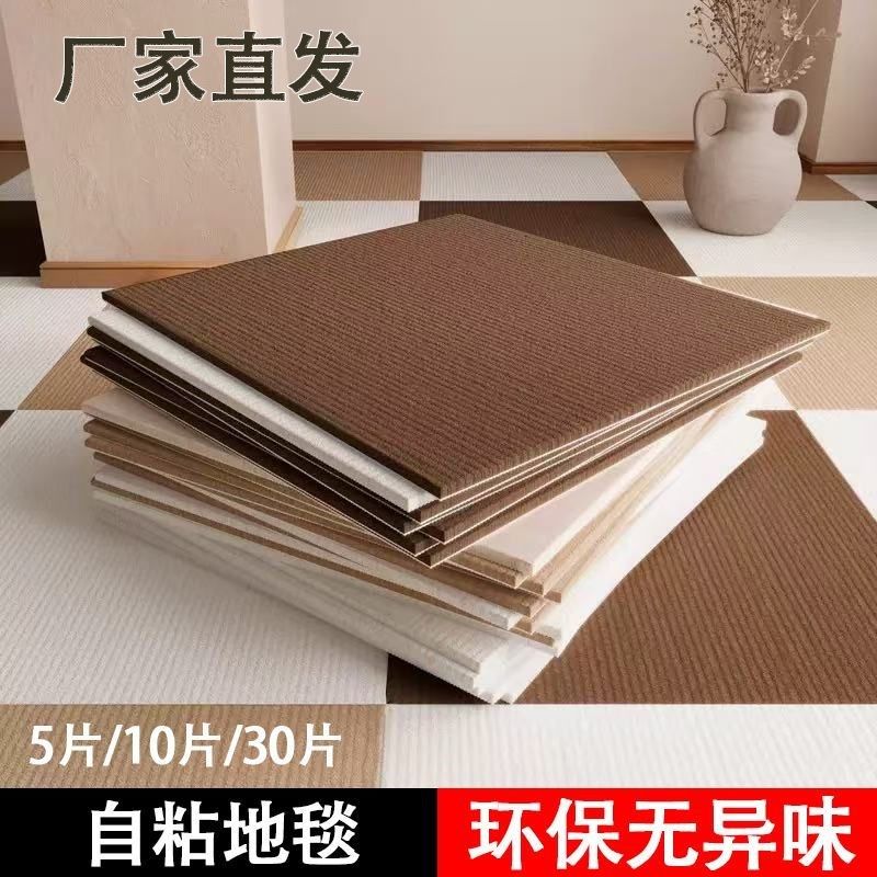 定制带胶拼接防滑地毯带胶自粘满铺地垫客厅卧室地贴耐磨现代简约