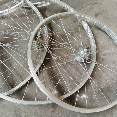 20/22/24/26寸山地自行车前轮 后轮铝合金车圈轮圈钢圈轮组