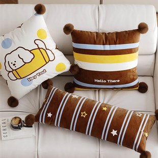 卡通中古风抱枕套靠枕客厅沙发大靠垫床上车N用腰靠枕睡觉长条抱