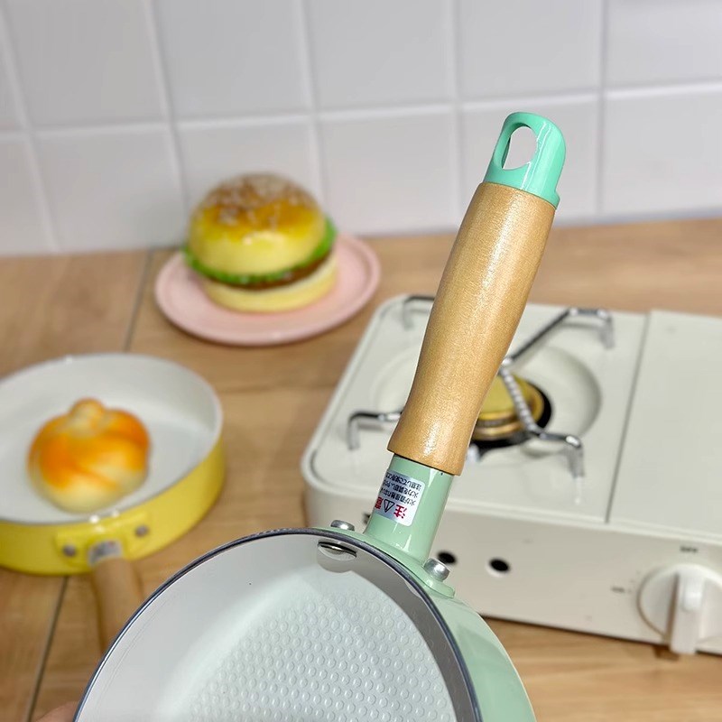 15cm迷你小煎锅奶锅套装宝宝辅食小号早餐煎鸡蛋小锅平底锅不沾锅