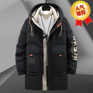 新款冬季特大码棉衣男中长款宽z松羽绒棉服加肥加大加厚胖子潮棉