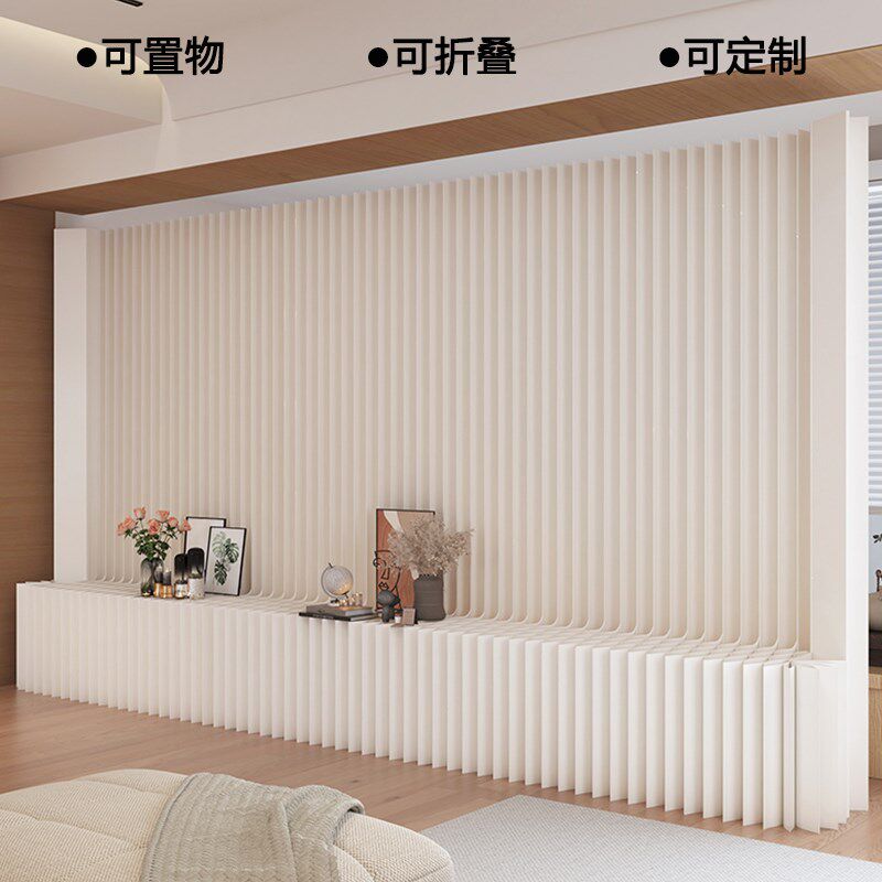 纸屏风隔断办公室客厅置物遮挡墙服装店商场橱窗背景可折叠展示墙