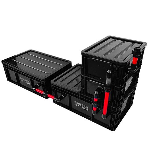 工业风底滤鱼缸周转箱虹吸免打孔溪流缸下过滤滴流盒水族箱改底滤