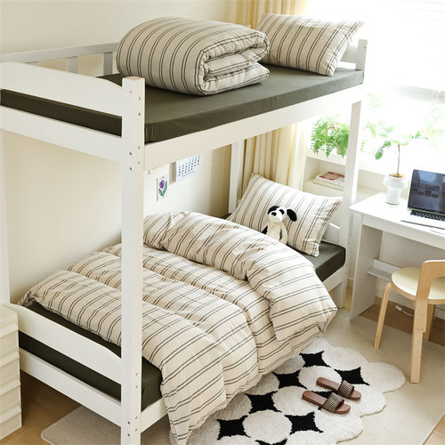 A类全棉水洗棉大学生宿舍牀上三件套六面全包裹牀罩单人牀单被罩a