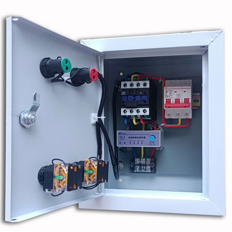 水泵控制箱380V三相风机启停控制箱 马达启动开关 电机综合保护器,电子/电工,配电控制柜/控制箱,淘宝优惠券,粉丝福利购,淘宝优惠卷