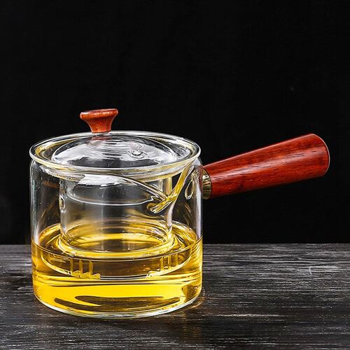 玻璃公道杯茶滤一体茶漏套装分茶器茶具泡茶壶P煮茶茶水分离侧把