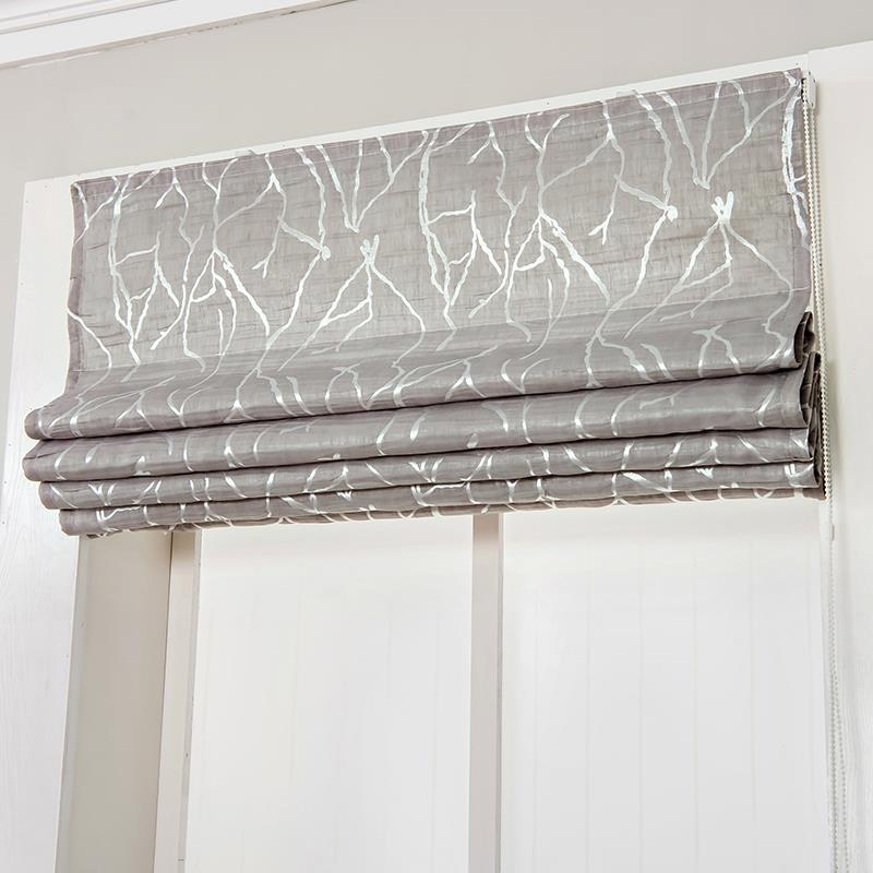 半遮光升降罗马帘客厅飘窗简约现代中式扇形拉珠卷拉式窗帘窗纱