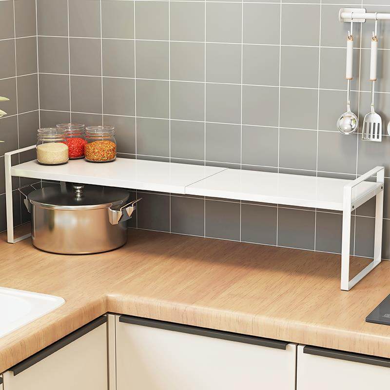 天台华莲可伸缩厨房台面置物架桌面隔板分层架子柜子下水槽隔断层