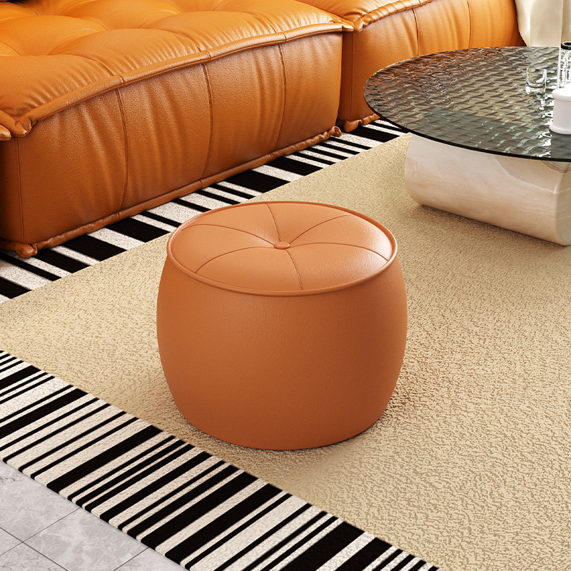 小凳子家用矮凳圆坐墩简约换鞋凳客厅沙发茶几方板凳南瓜实木皮凳,住宅家具,换鞋凳,淘宝优惠券,粉丝福利购,淘宝优惠卷