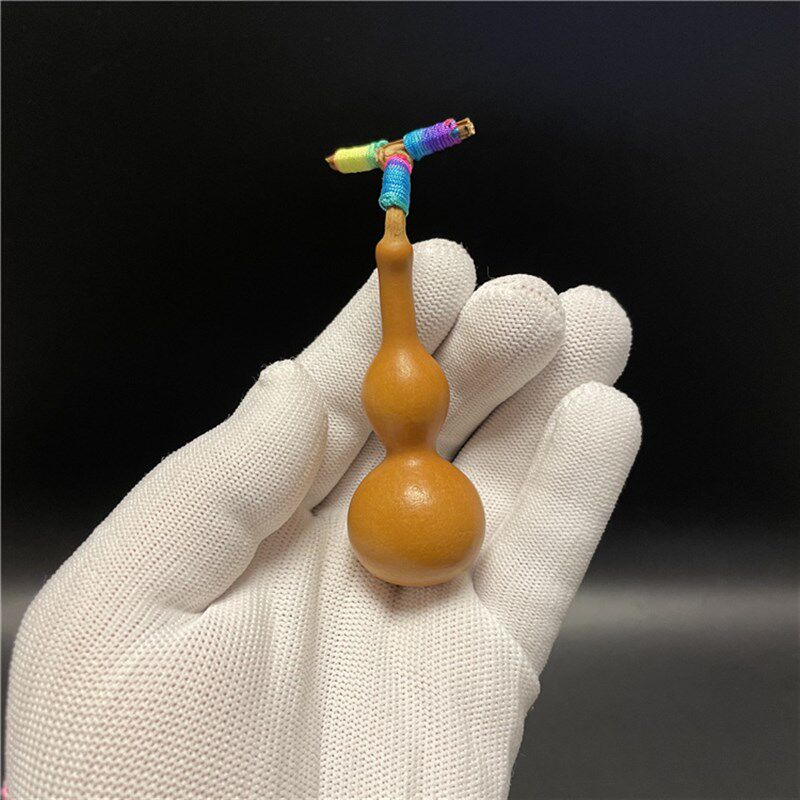 小尹手捻葫芦一物一图天然精品天津嘴老葫芦挂瓷包浆文玩把件