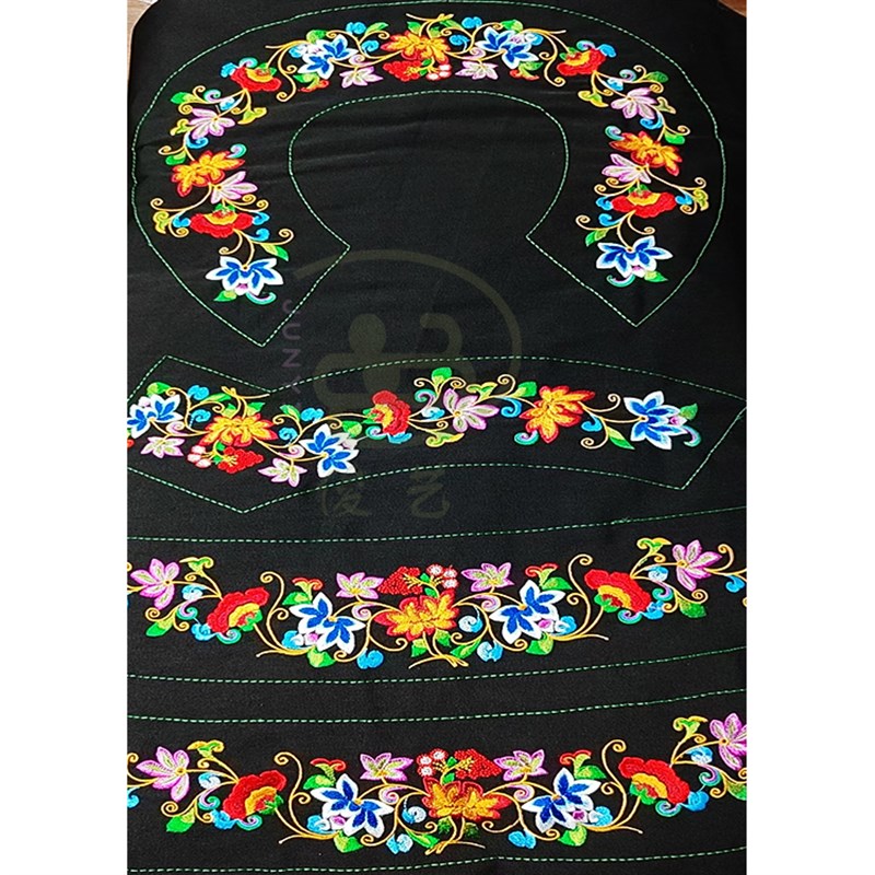 贵州2021成品刺绣diy古风绣z花服装配套布依族花边苗族小花朵机绣
